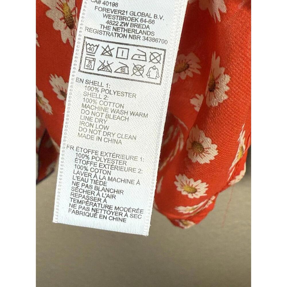 Forever 21 Plus Size Sheer Floral‎ Top Sz 3x Sunflowers And Denim Lightweight - Picture 5 of 7